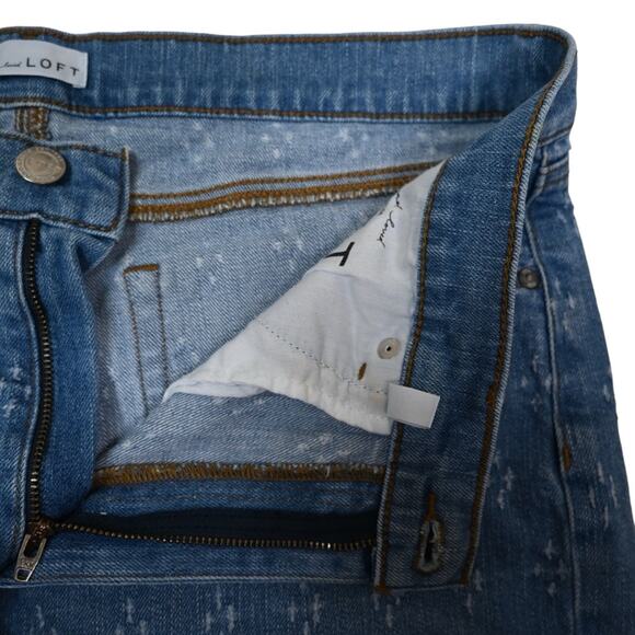 LOFT Womens 12/31 Frayed Hem Stitch Pattern Jean Shorts - Picture 7 of 10